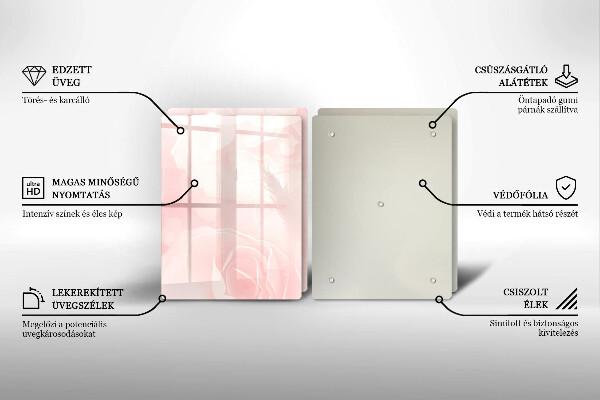 Chopping board Pastel background roses