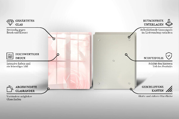 Chopping board Pastel background roses