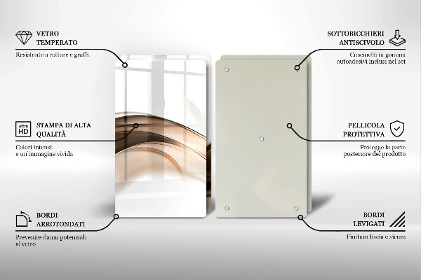 Chopping board Abstraction brown lines