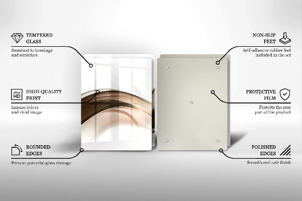 Chopping board Abstraction brown lines