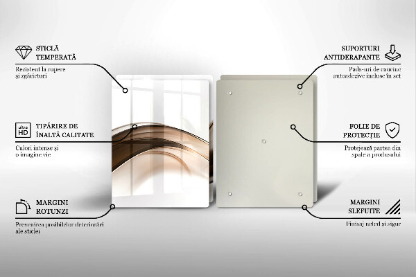 Chopping board Abstraction brown lines