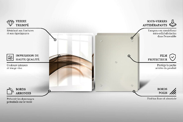 Chopping board Abstraction brown lines