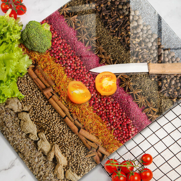 Chopping board Colorful spices