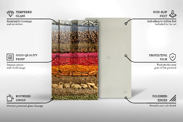 Chopping board Colorful spices