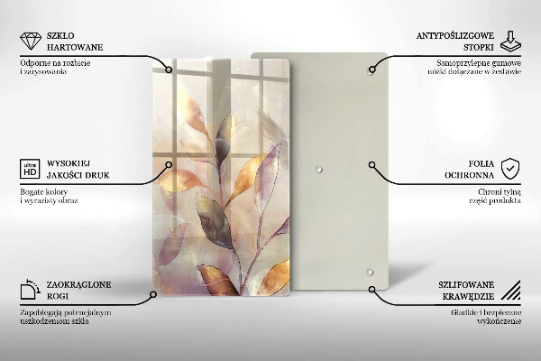 Worktop protector Painted boho leaves