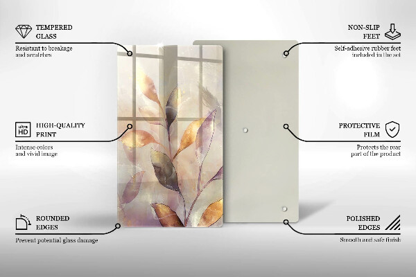 Worktop protector Painted boho leaves