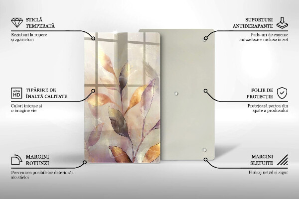 Worktop protector Painted boho leaves