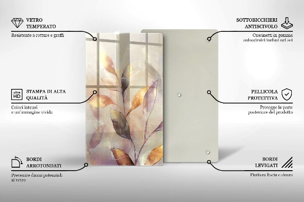 Worktop protector Painted boho leaves