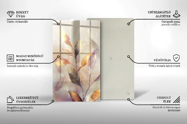 Worktop protector Painted boho leaves