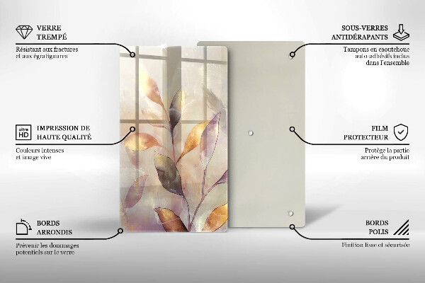 Worktop protector Painted boho leaves