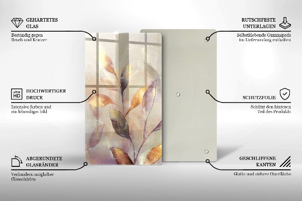 Worktop protector Painted boho leaves