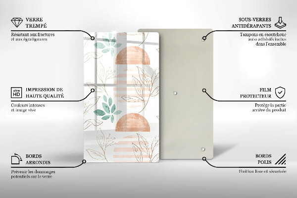 Worktop protector Boho pattern leaves