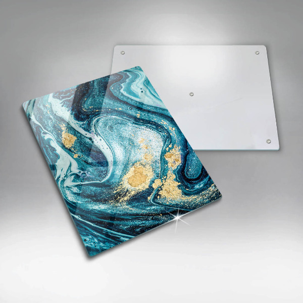Chopping board Blue abstraction gold