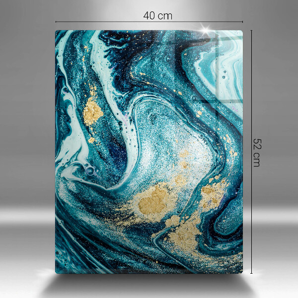 Chopping board Blue abstraction gold