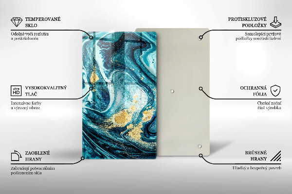 Chopping board Blue abstraction gold