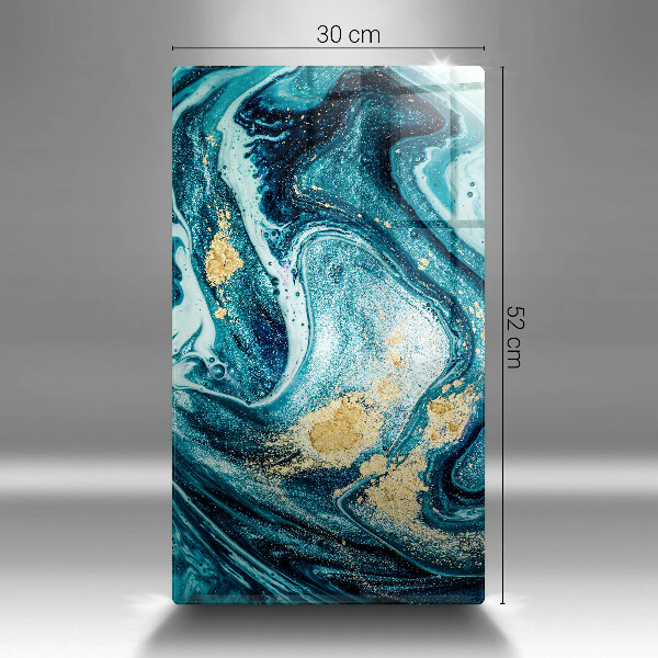 Chopping board Blue abstraction gold