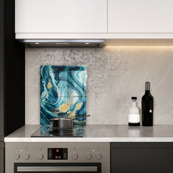 Chopping board Blue abstraction gold