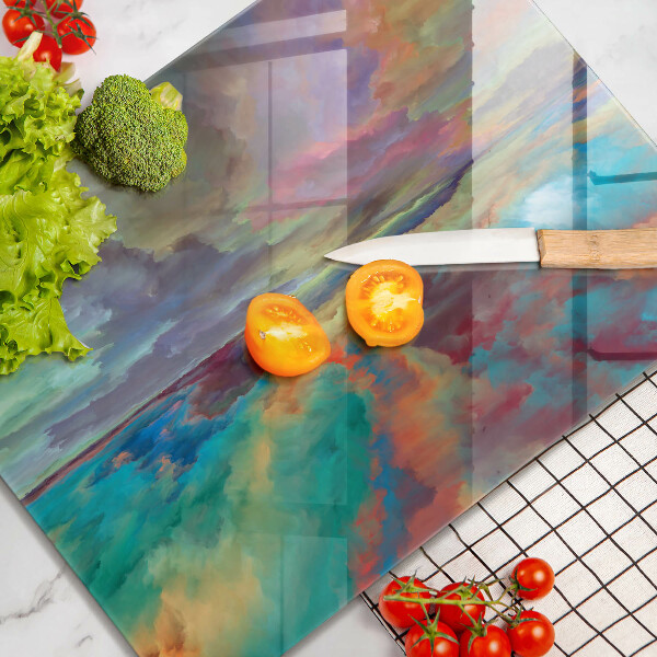 Chopping board Colorful sky
