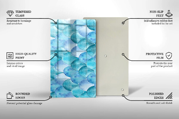 Chopping board Watercolor scales