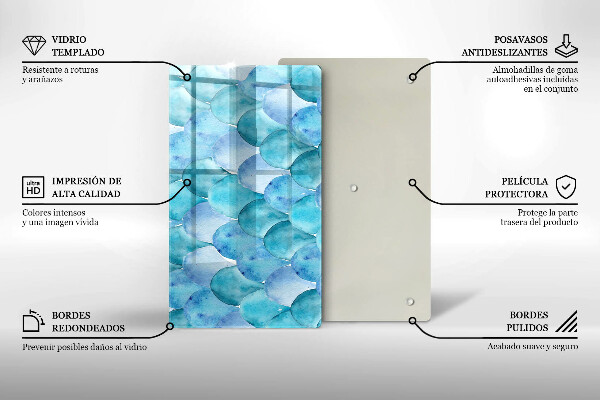 Chopping board Watercolor scales