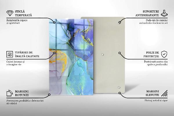 Chopping board Cracked stone gold