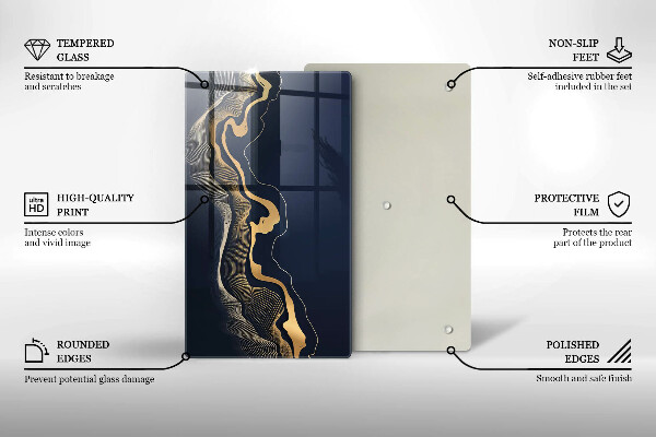 Worktop protector Abstraction golden lines