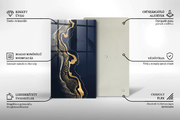 Worktop protector Abstraction golden lines