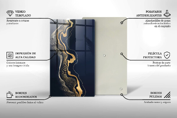 Worktop protector Abstraction golden lines