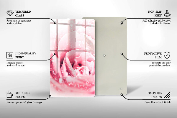 Worktop protector Rosa drops and rose flower