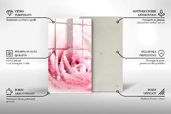 Worktop protector Rosa drops and rose flower