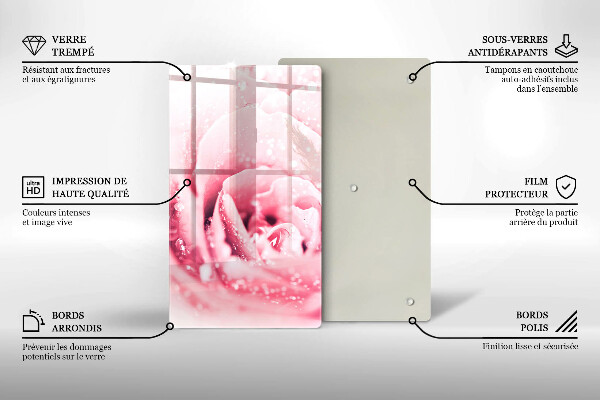 Worktop protector Rosa drops and rose flower