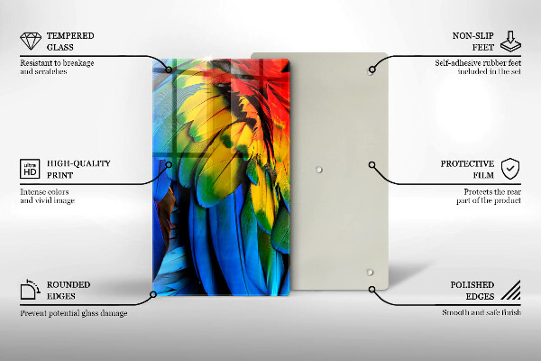 Worktop protector Colorful parrots