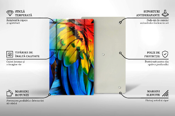 Worktop protector Colorful parrots