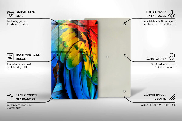 Worktop protector Colorful parrots