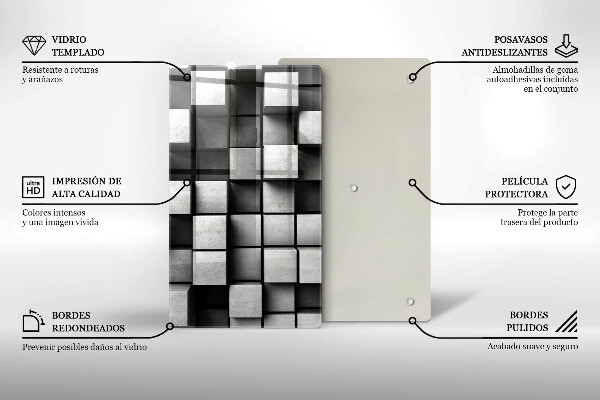 Worktop protector 3D square abstraction