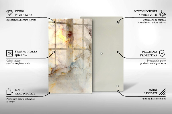 Chopping board Marble texture with gold