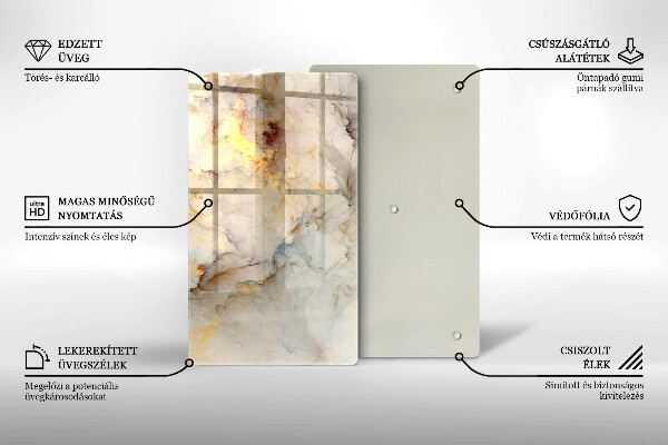 Chopping board Marble texture with gold