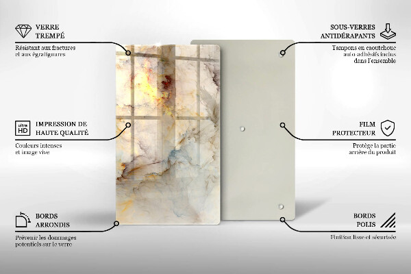 Chopping board Marble texture with gold