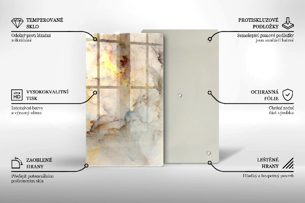 Chopping board Marble texture with gold