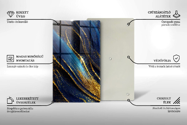 Chopping board Navy blue abstraction