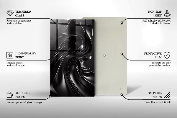 Chopping board Black mass abstraction