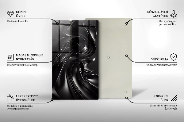 Chopping board Black mass abstraction