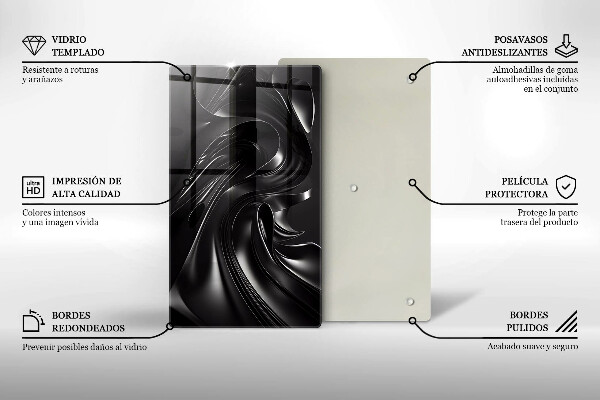 Chopping board Black mass abstraction