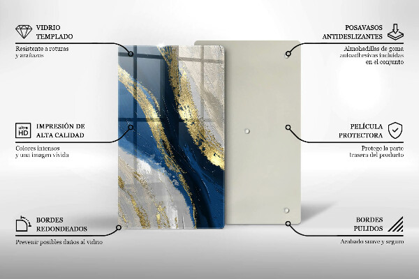 Chopping board Texture with gold