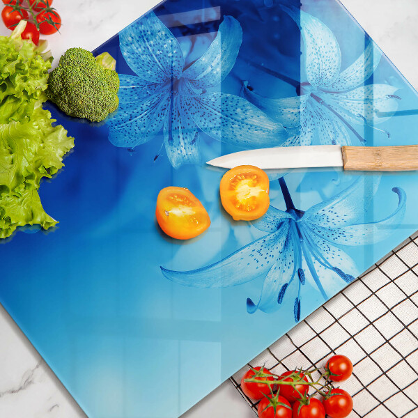 Chopping board Blue flowers