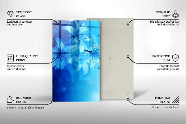 Chopping board Blue flowers