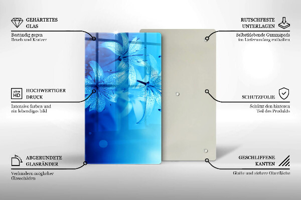 Chopping board Blue flowers