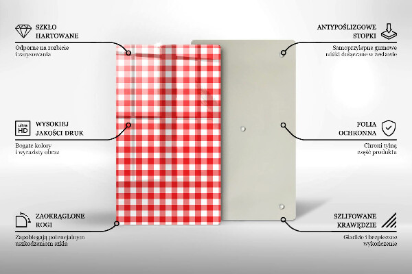 Kitchen chopping board Red white grille
