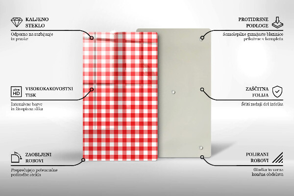 Kitchen chopping board Red white grille