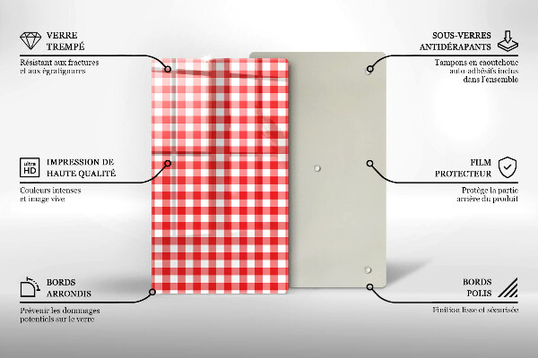 Kitchen chopping board Red white grille